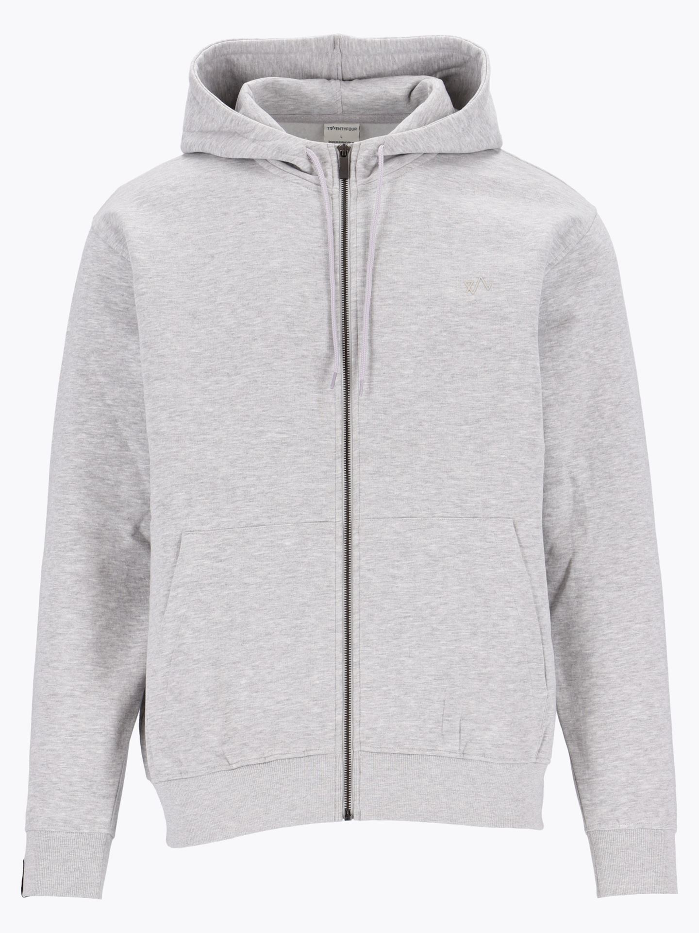 Twentyfour & Zip Hoodie U Lys Grå M