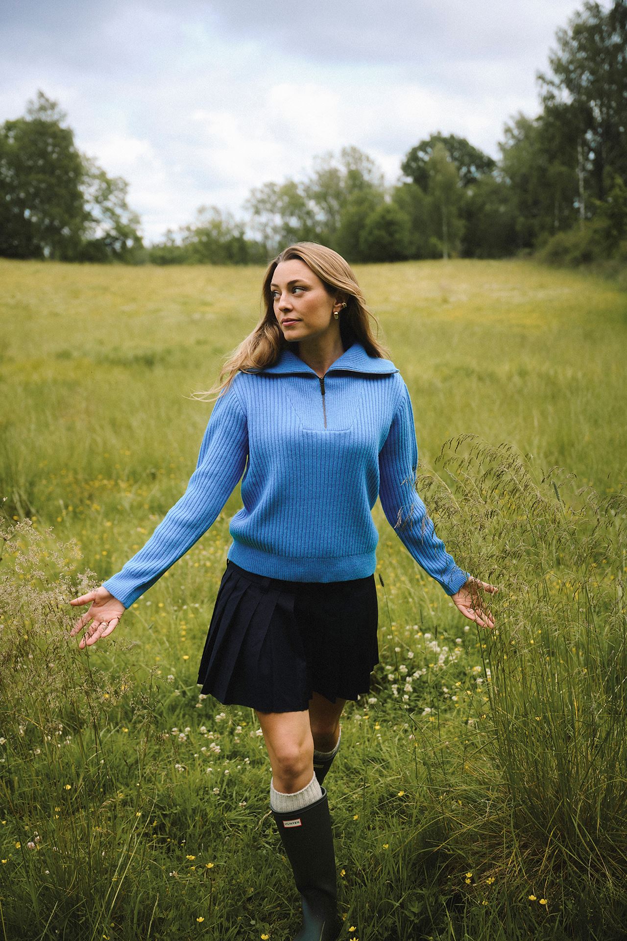 Twentyfour Mode Rib HZ Knit D Asurblå