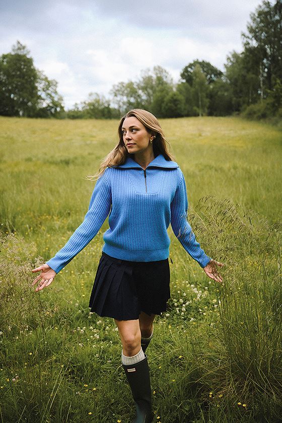 Twentyfour Mode Rib HZ Knit D Asurblå