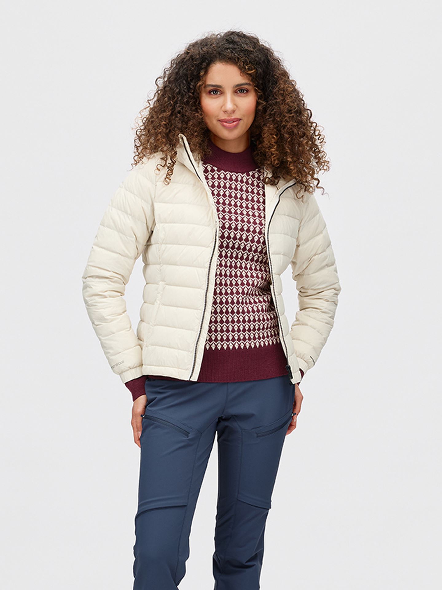 Twentyfour Aurora Lett Dunjakke D Gråhvit