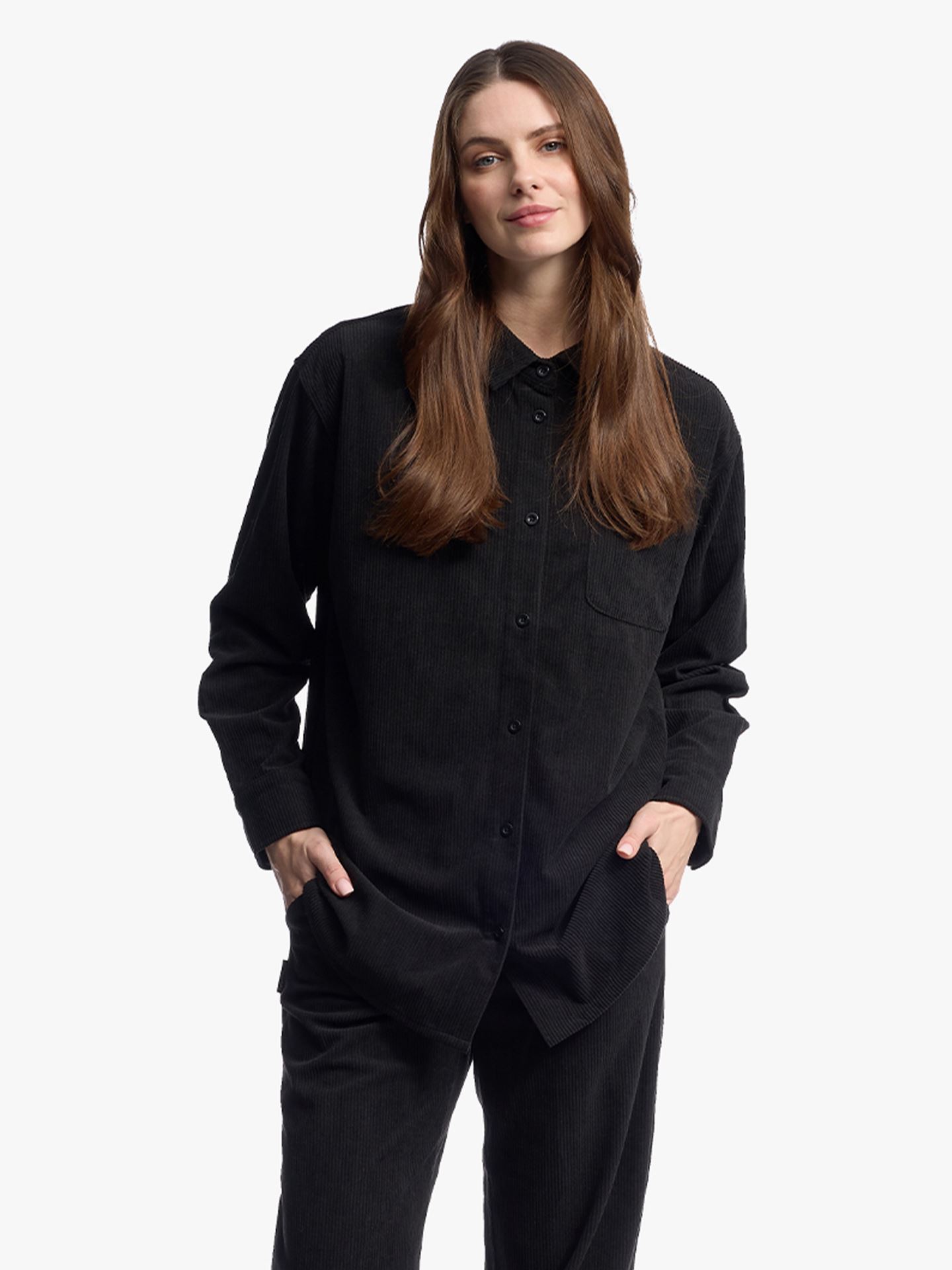 Twentyfour Mode Cord Skjorte D Sort