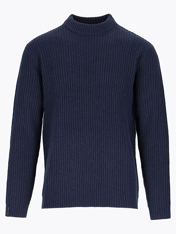 Twentyfour Mode Rib RN Sweater U Marine